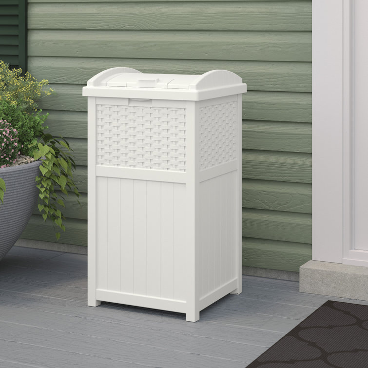Suncast Wicker Hideaway 30 Gallon Trash Can & Reviews Wayfair